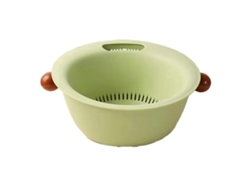 Cesta multifuncional de doble capa para lavar frutas y verduras, C