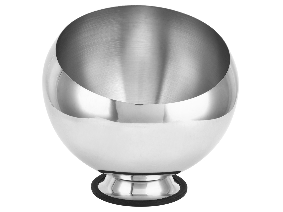 Bol Para Condimentos De Acero Inoxidable 304 Con Base Plateada Para Mesa De Buffet De Restaurante, Apertura Oblicua