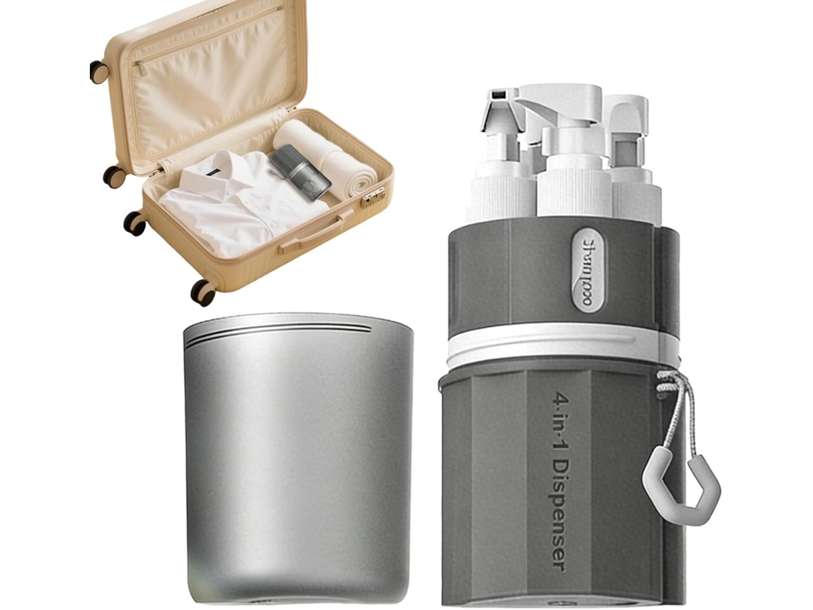Conjunto De 4 Recipientes Para Shampoo Para Viagem - Com Ventosa Anti-vazamento -
