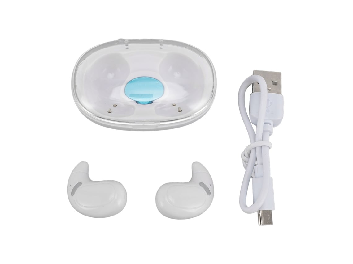 Fones De Ouvido Sem Fio Para Dormir Lado Bluetooth 5.3 Controle Táctil Display Led Branco