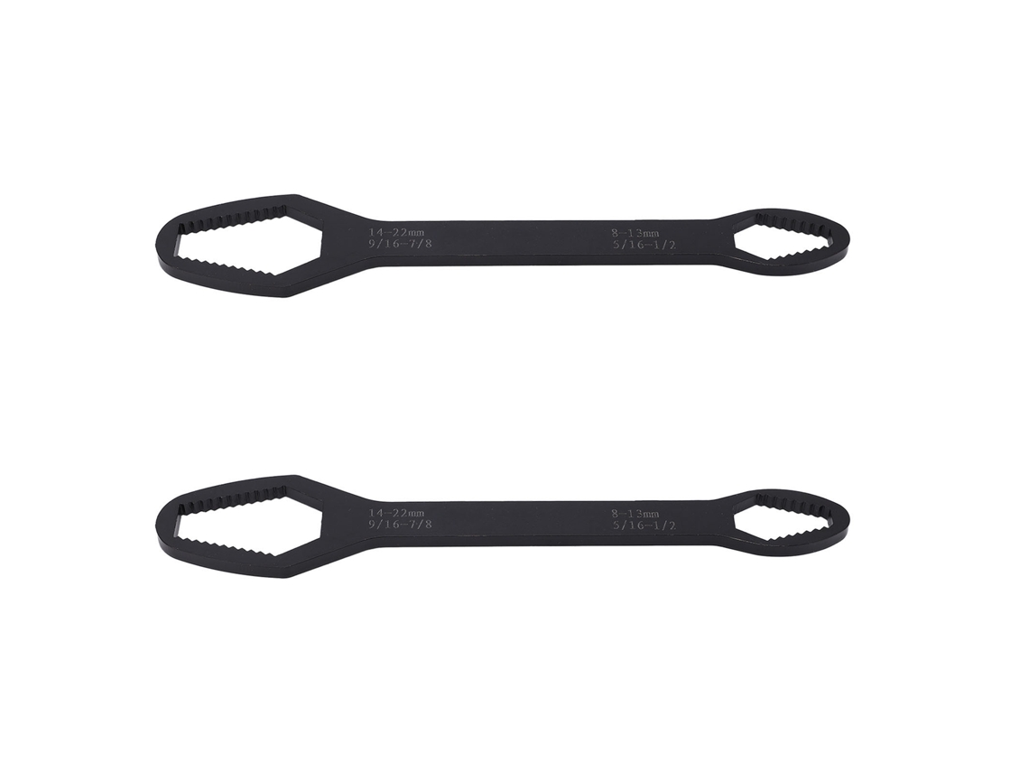 Kit De Chaves 2 Piezas 8-22mm Bico Duplo Auto Apertável Multifuncional Para Reparos Preto Eletroforético