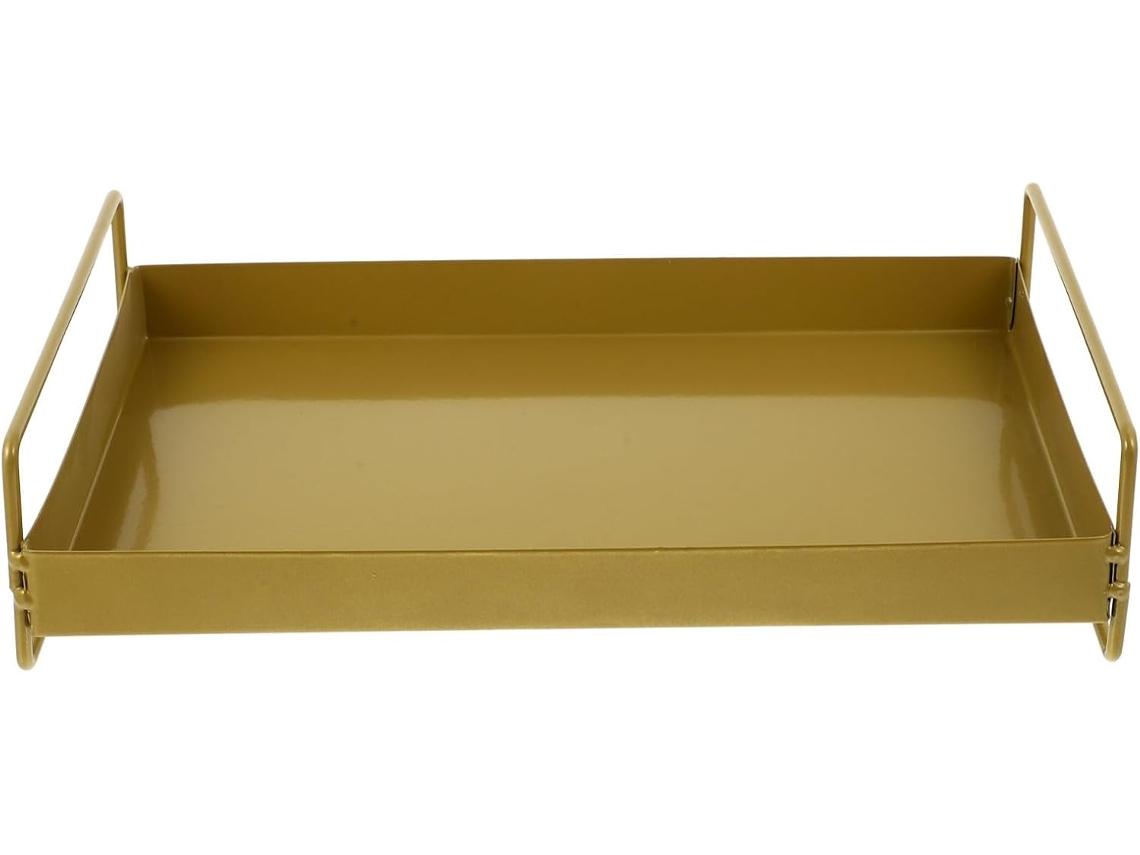 Bandeja Metálica Con Asa, Ideal Para Organizar Objetos Sobre La Mesa.
