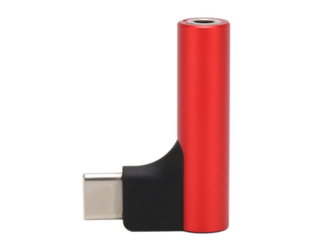 Adaptador Usb-c A Conector De Auriculares De 3,5 Mm Con Dac, Micrófono Estéreo Hifi, Ángulo Recto, Rojo