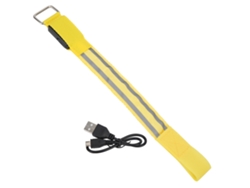 Banda LED reflectante con dos franjas luminosas y carga USB para correr de noche al aire libre