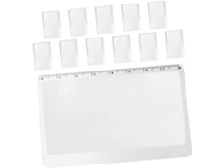 Juego de 12 tarjetas de lectura de bolsillo portátiles con lupa, marcapáginas y escala de medición.