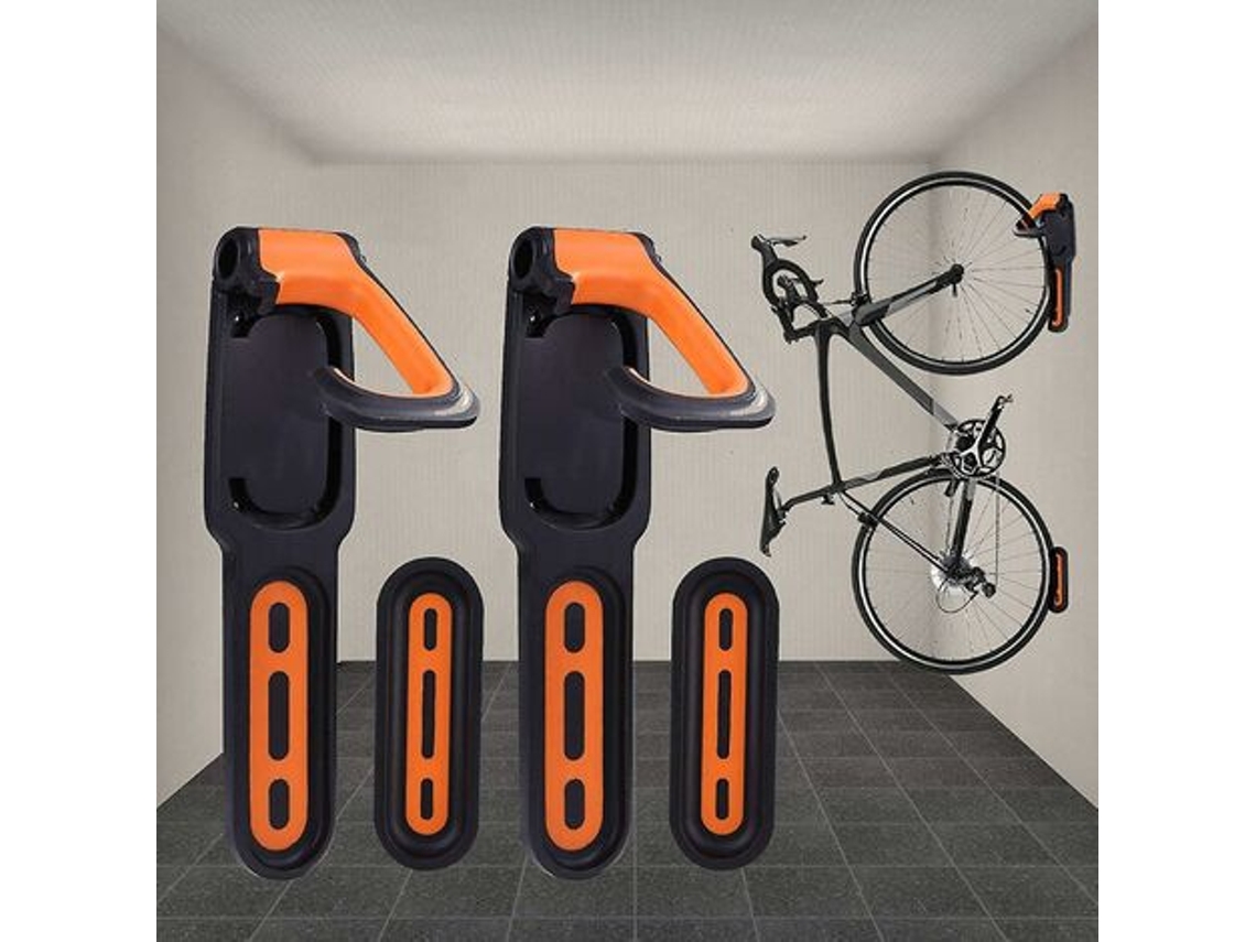 Portabicicletas de pared con revestimiento de goma para 2 bicicletas, ideal para interiores y exteriores.