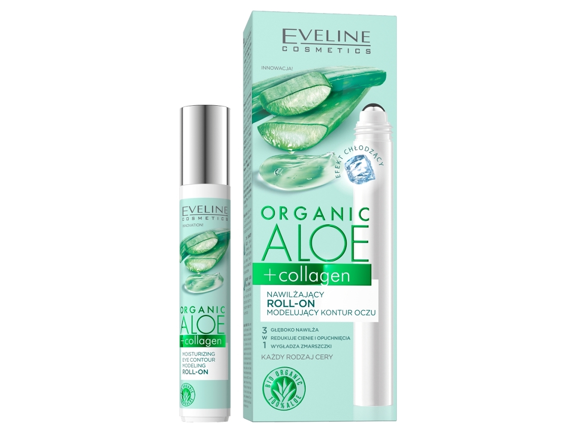 Roll On Hidratante para Ojos con Aloe Colágeno, 15 ml Eveline Cosmetics