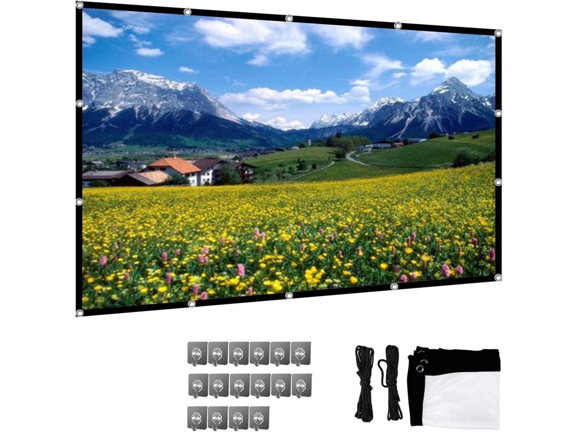 Pantalla Portátil De Lona Suave Para Proyector De Vídeo Hd, Pantalla De Proyección Blanca De 60 A 200