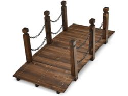 Puente de Jardín Puente de Estanque de Madera para Patio Hogar Decorativo Granja 150x67x55 centímetros COSTWAY