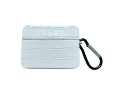 Estuche cuadrado de cuero para auriculares con estampado de cocodrilo GIECY