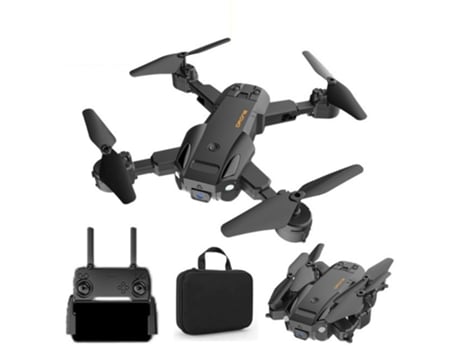 Dron Q6 con cámara única 4K, cuadricóptero plegable (2 baterías - Duración de la batería: 15 min - Negro) YIZHOOD