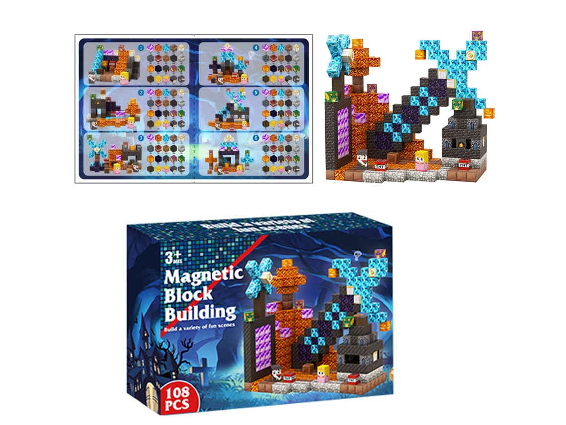 Bloques magnéticos 3D educativos para rompecabezas, bloques de construcción magnéticos tridimensionales para ensamblar.