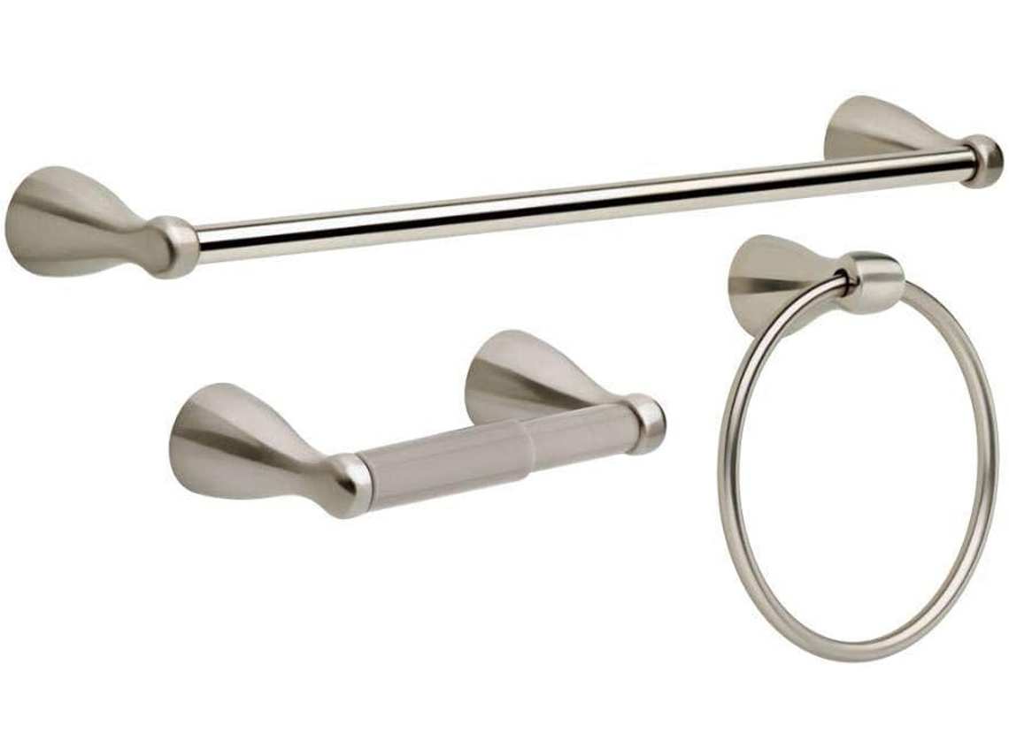 Juego de accesorios de baño Foundations de acero inoxidable de 3 piezas