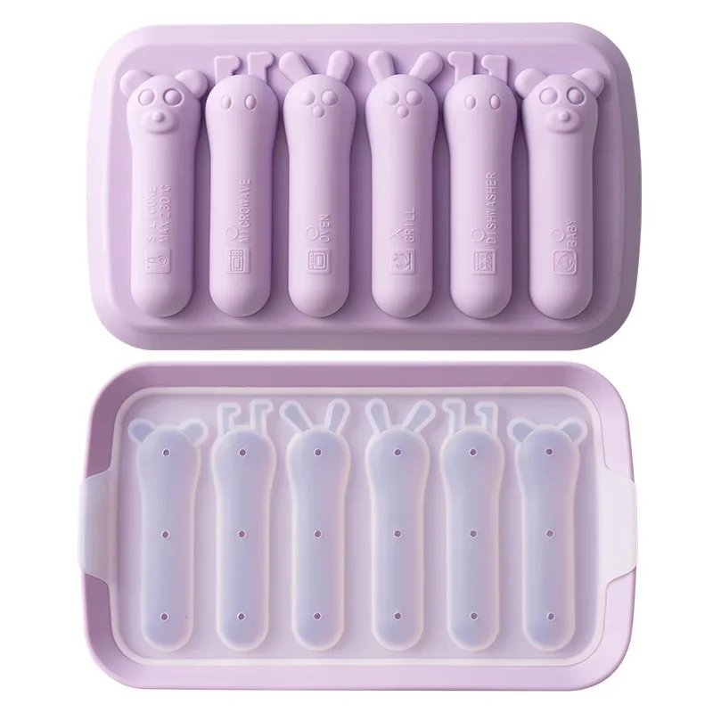 Molde Para Hacer Salchichas (morado), 6 Compartimentos, Silicona, Apto Para Hornear En Casa En La Cocina.
