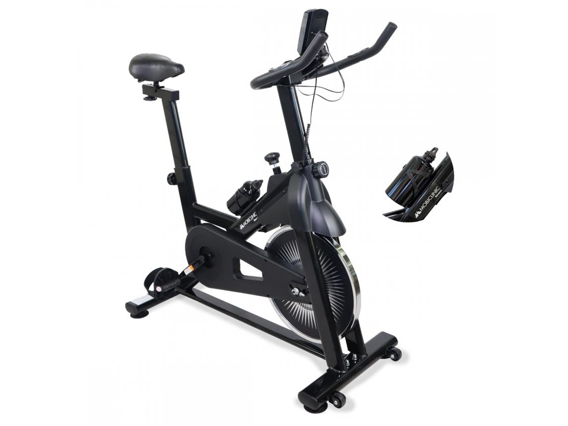 Bicicleta Estática MOBICLINIC Teide Spinning Indoor Ajustable con Pantalla LCD, volante de 6 kg y soporte para botellas