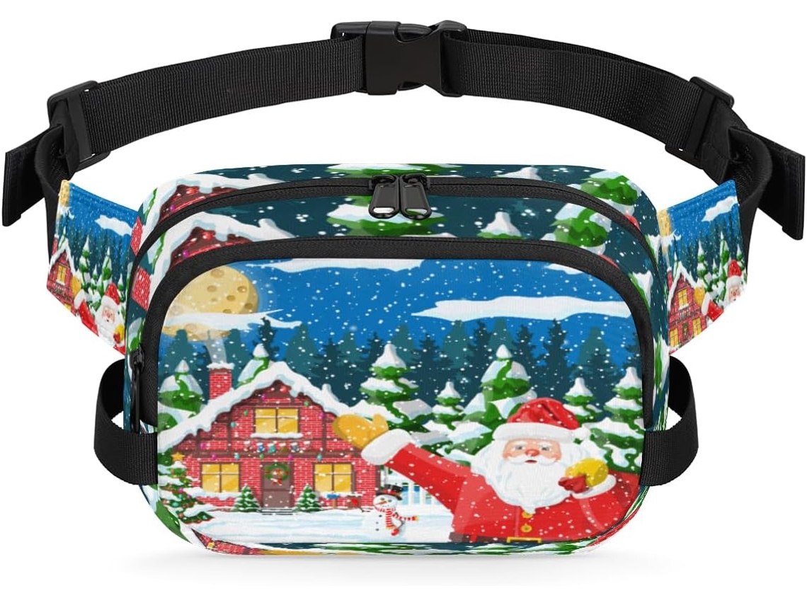 Riñonera Estampado Navideño Para Mujeres Hombres Niñas Niños Riñonera Correr Practicar Deportes Hacer Sende