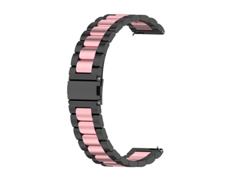 Correa de reloj inteligente para Huawei Watch GT4 41 mm Correa de reloj de metal de acero inoxidable con tres cuentas (negro + rosa)