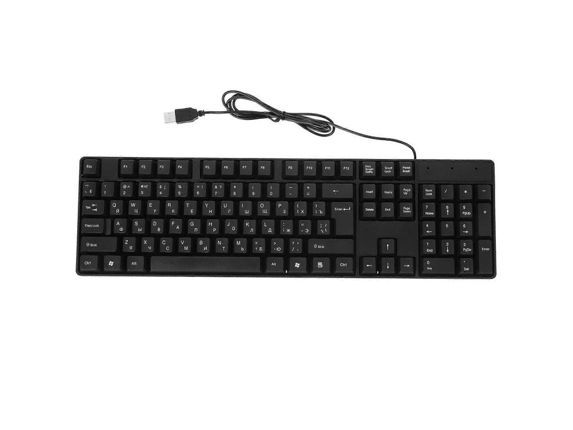 Teclado Usb Con Cable Para Ordenador De Sobremesa Con Caracteres Rusos, 104 Teclas, Material Abs, Plug And Play.