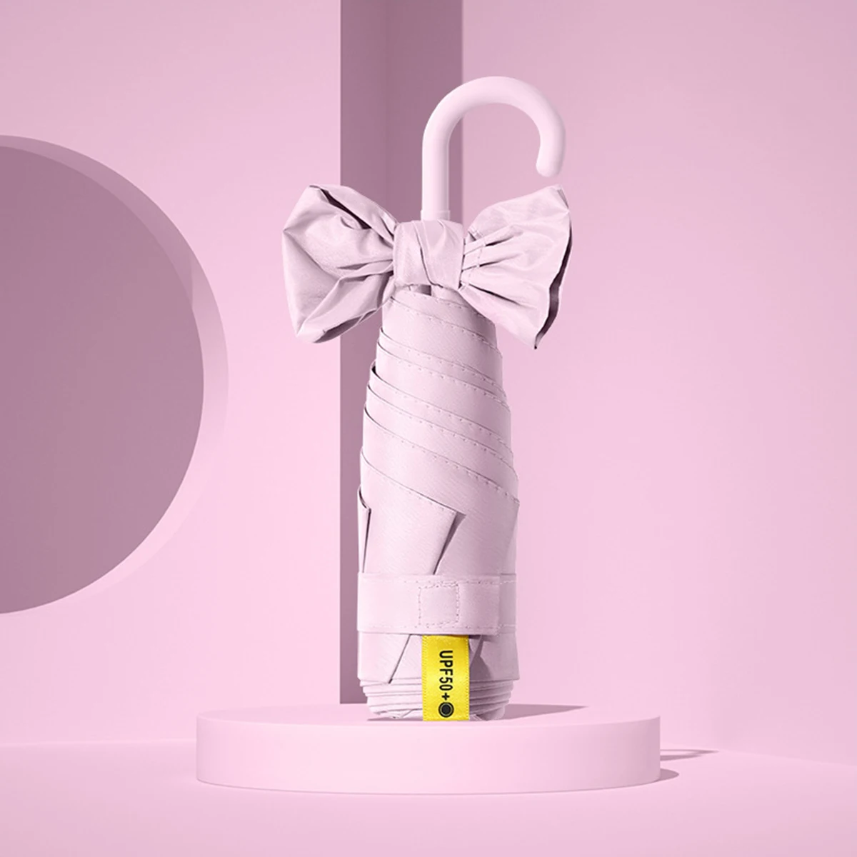 Paraguas Portátil Ultraligero Y Compacto Tipo Cápsula (rosa) Mini Paraguas Plegable De Cinco Secciones Con Protección Uv Para Viajes