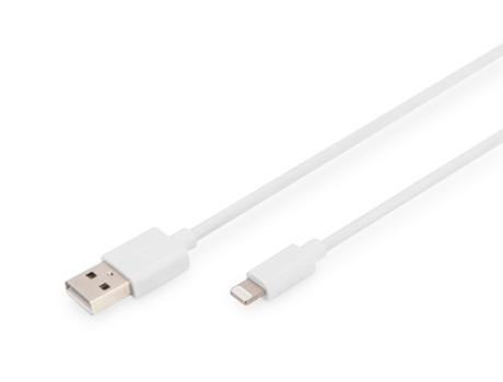 Cable Datos Carga Lightning Usb Certificación DIGITUS Blanco