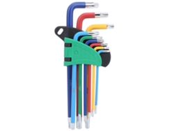 Juego De Llaves Hexagonales Crv Tipo F, Impermeables, Inoxidables Y Resistentes Al Desgaste, Para Reparaciones, 9 Piezas.