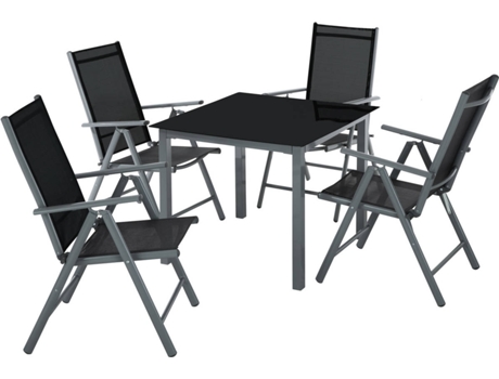 Conjunto de Sillas de Jardín TECTAKE (Gris Oscuro - Aluminio - 86.5x86.5x73 cm)