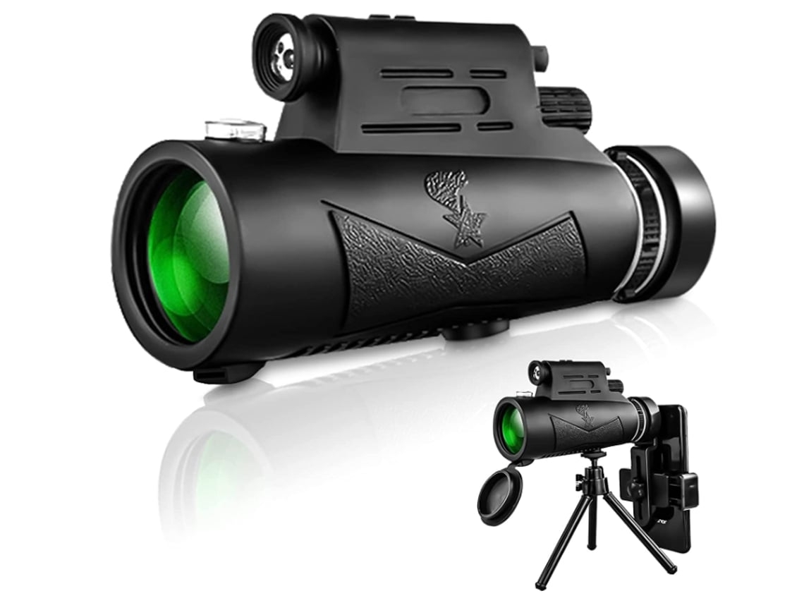 Telescopio monocular 12x50 para adultos HD de alta potencia FMC con prisma BAK4, resistente al agua, color negro Gusshious