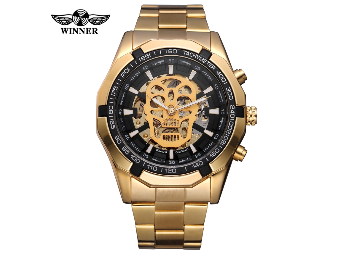 (estilo 1) Reloj Mecánico Automático Esqueleto Con Diseño De Calavera, Reloj De Negocios Para Hombre.