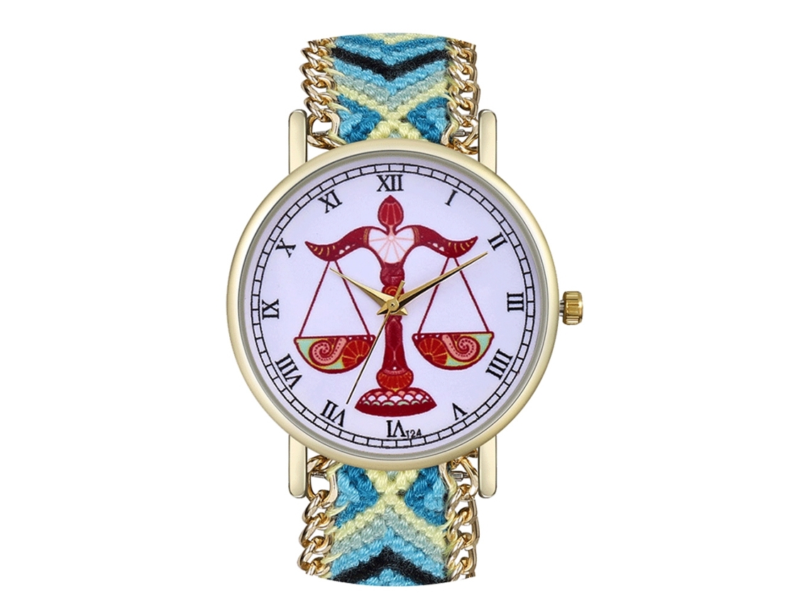 Reloj De Pulsera Unisex De Cuarzo Con Correa De Lana Tejida Y Esfera Redonda Sencilla.