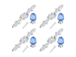 4 Tiradores De Cristal Con Placa, Estilo Europeo Moderno Y Sencillo, Para Cajones Y Armarios.