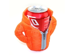 Chaqueta aislante de dos capas color naranja para bebidas, ideal para el invierno.
