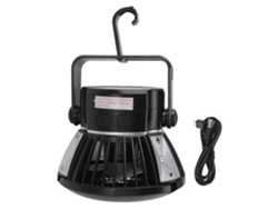 Ventilador solar portátil 3 en 1 para camping con luz LED.