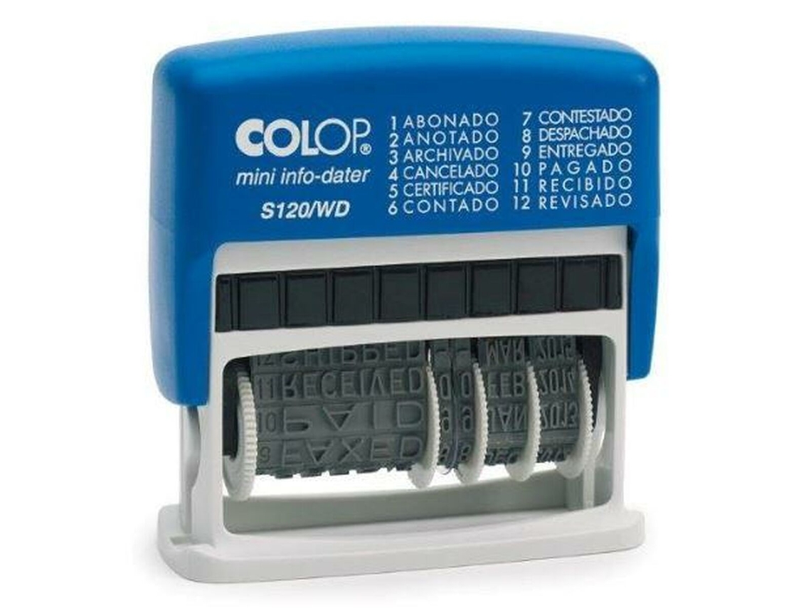 Sello Colop S120/WD 4 x 42 mm Azul Fecha