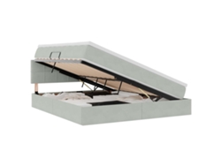 Syfax™ Cama De Almacenamiento Led Con Colchón Gris Claro 160 X 200 Cm