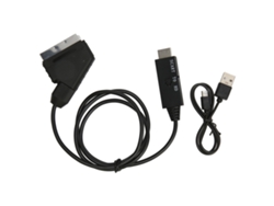 Adaptador Convertidor Scart A Interfaz Multimedia Hd Con Cable 1080p Dc 5v Plug And Play