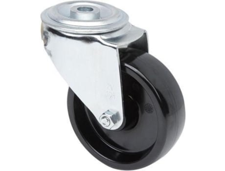 Rueda giratora agujero m12 20zvl100-tt resina negra eje liso ALEX