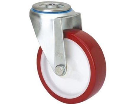 Rueda giratora agujero m12 20zv125-pol poliamix blanco-poliur.marron eje liso ALEX