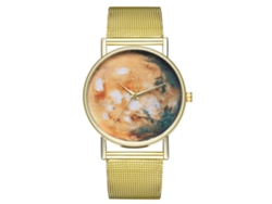 Reloj De Pulsera Unisex Zhoulianfa Con Diseño Nebuloso Y Correa De Malla De Aleación - Movimiento De Cuarzo