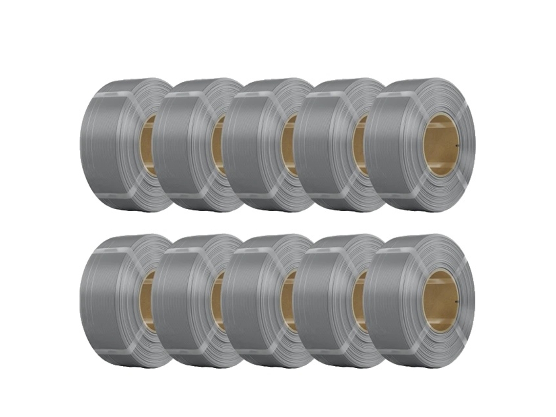 Filamento PLA sin bobina, 10 kg de repuesto para impresión 3D, diseño ecológico, gris 10 kg OEM