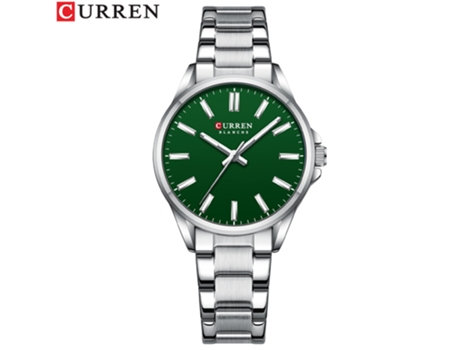 Relojes de Pareja Correa de Acero Relojes para Hombres Relojes de Mujer de Moda Relojes de Cuarzo de Negocios-Mujeres Verdes LUUCOZK