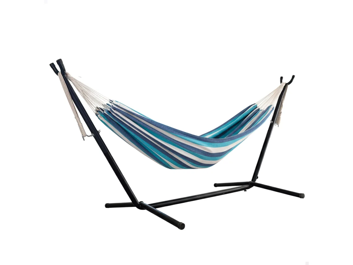 Aktive Hamaca Camping De Tela Con Estructura Metal 260x108x102 Cm