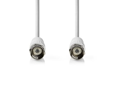 NEDIS Cable Satélite Y Antena F Macho F Macho Niquelado 75 Ohm Doble Armadura 10.0 M Redondo Pvc Caja Blanca