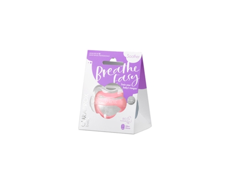 Chupete CURAPROX Breathe Easy Rosa Tam. 1 (7-18 meses)