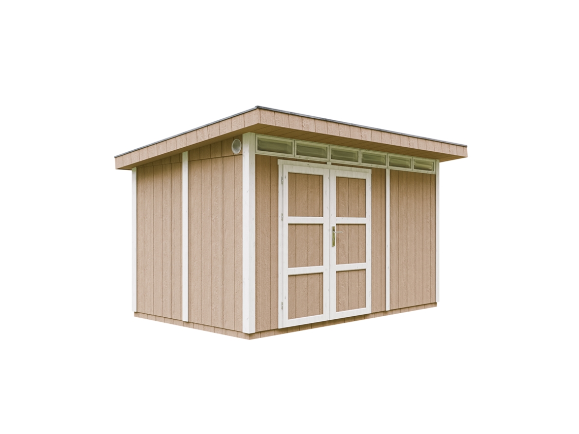 Caseta Jardin paneles a base de Madera LP SmartSide 8,7 m² con Suelo y Baldosas Bituminosas - L279xA412xA237 cm - TIMBELA M904A - TERRA BROWN
