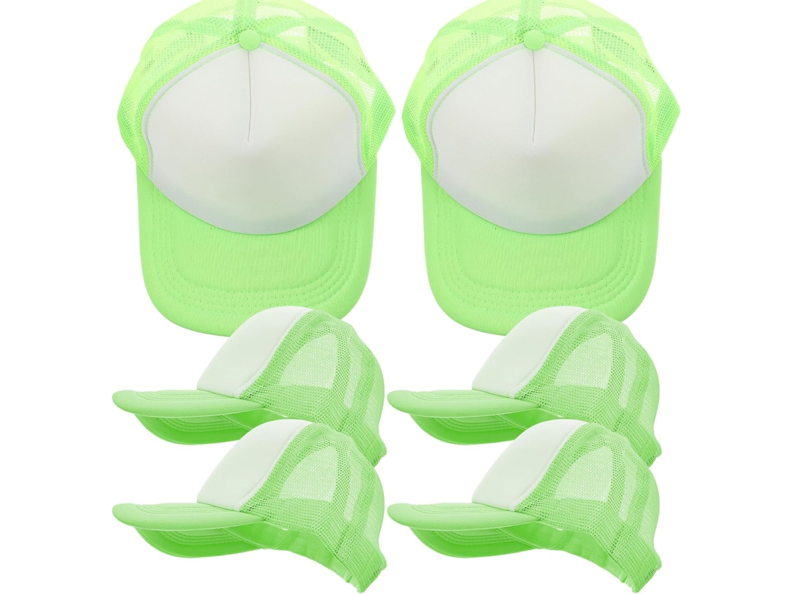 Paquete De 10 Gorras De Béisbol Verdes, Transpirables, Con Cierre Ajustable.