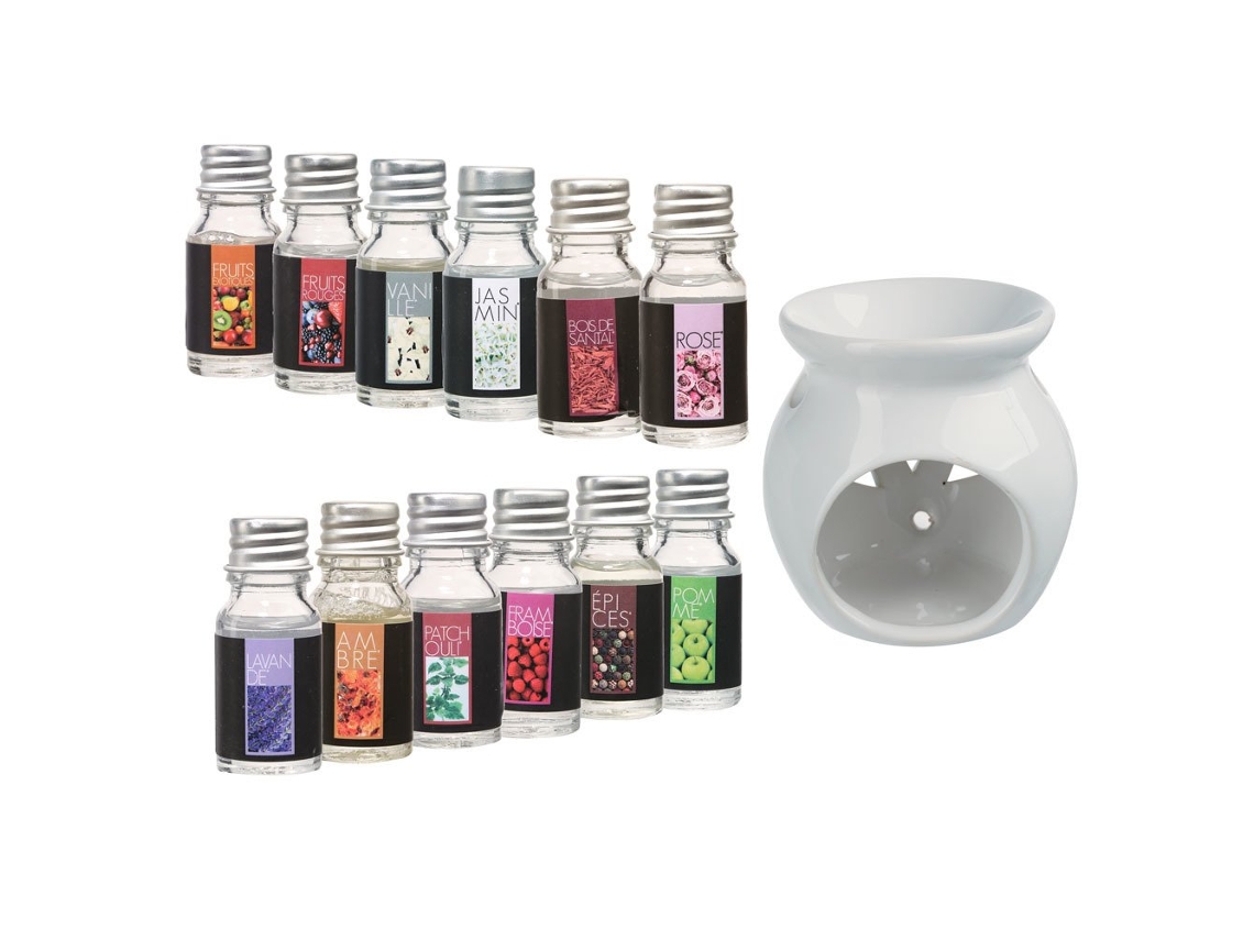 Chimenea de fragancia + 12 aceites esenciales, set