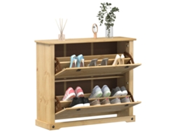 Mueble Zapatero | Armario Zapatero Corona Madera Maciza De Pino 99x32x85 Cm