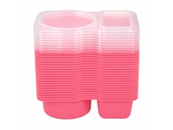 Salsera Polski Pp Alimentario Rosa 15x9,3x8,5 Cm 10 Uds Hermética 2 Compartimentos Para Lunch Y Aperitivos Portátil
