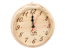 Reloj de pared para sauna con temporizador y base de madera resistente al calor con Primerox.
