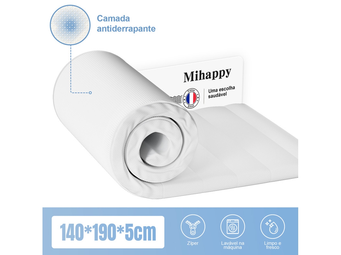 Colchón Viscoelástico Doble Mihappy | Confort Diario | 140×190×5 cm